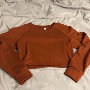 Orange american apparel crop long sleeve